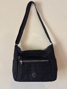 Kipling Black Alenya Crossbody Shoulder Bag with Front Zip Pocket